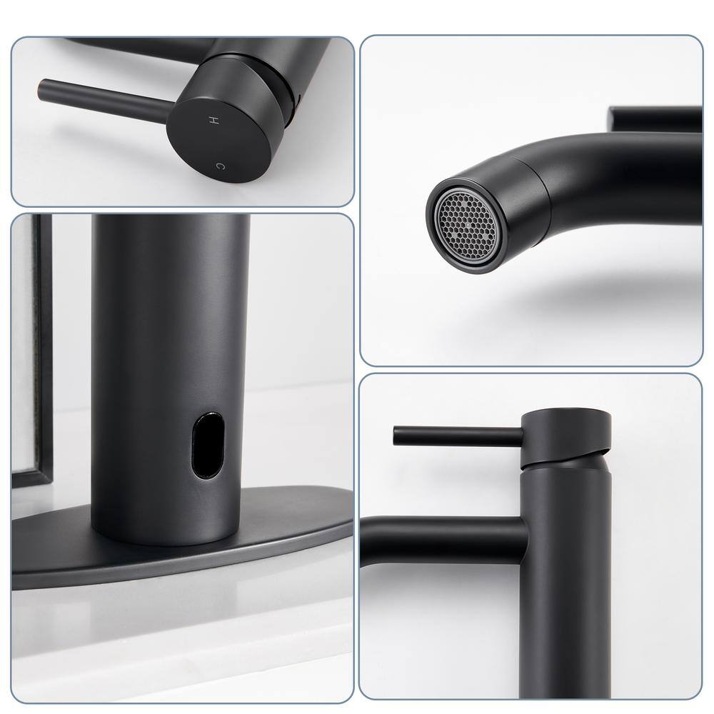 Matte Black Stainless Steel Touchless Bathroom Sink Faucet