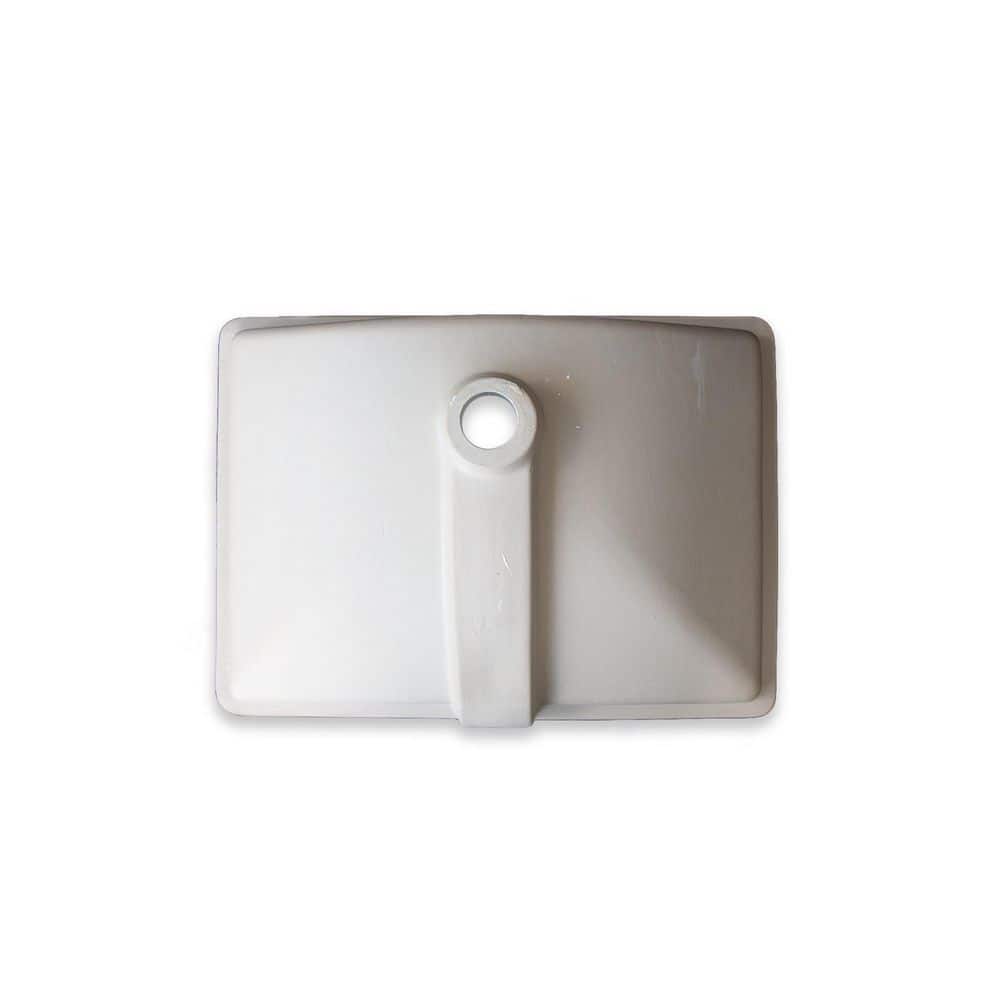 Bisque Ceramic Rectangular Undermount Bathroom Sink with Overflow