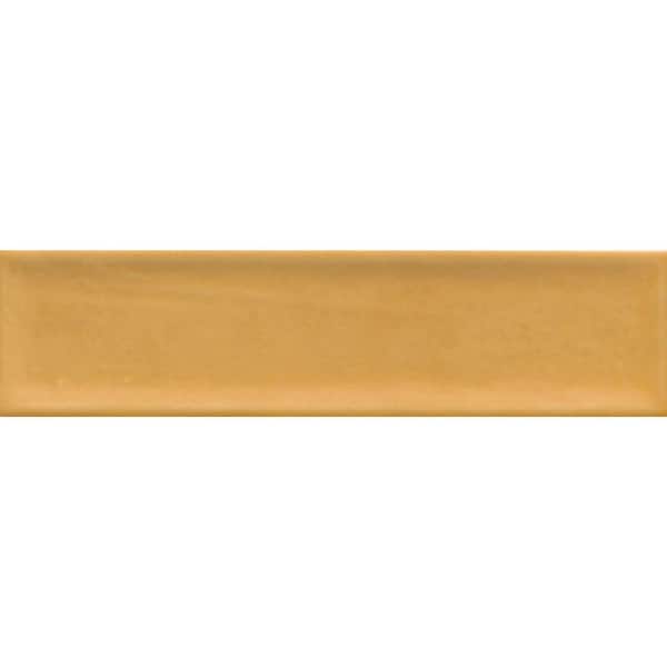 EMSER TILE Raku Mustard 2.95 in. x 11.81 in. Glazed Matte Ceramic Wall Tile (6.05 sq. ft./25 pieces)