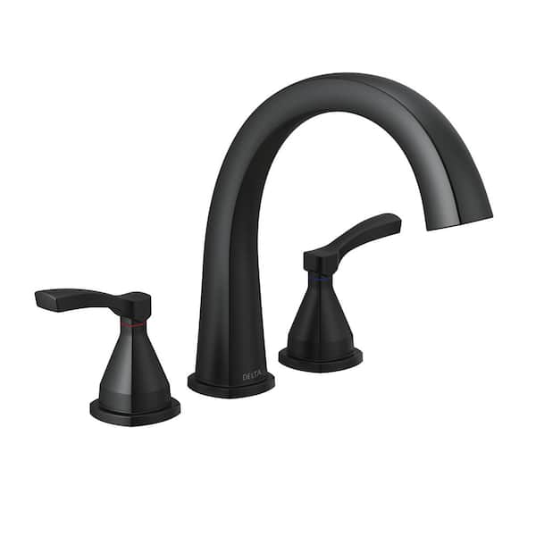 Delta Stryke 2-Handle Deck Mount Roman Tub Faucet Trim Kit in Matte ...