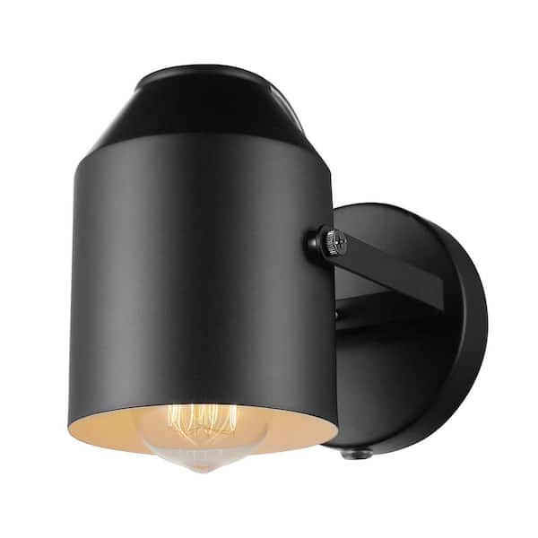 Globe Electric Greyson 1-Light Matte Black Plug-In or Hardwire Wall Sconce
