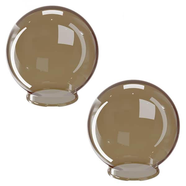 SOLUS 10 in. Dia Smoke Smooth Acrylic Globes with 3.94 in. Outside Diameter Twist Lock Neck (2-Pack) - No Fixture Included