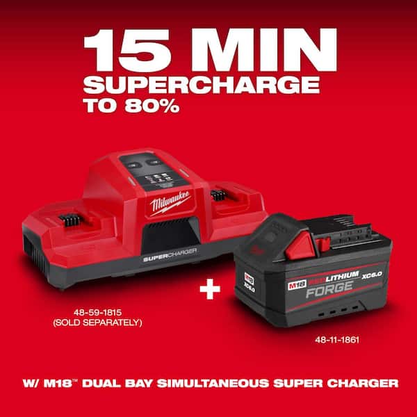 Milwaukee M18 18V Lithium-Ion REDLITHIUM FORGE 6.0 Ah Battery Pack  