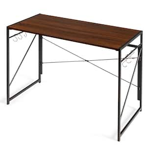 39.5 in. Retangular Brown Wood Computer Desk with Large Worktop