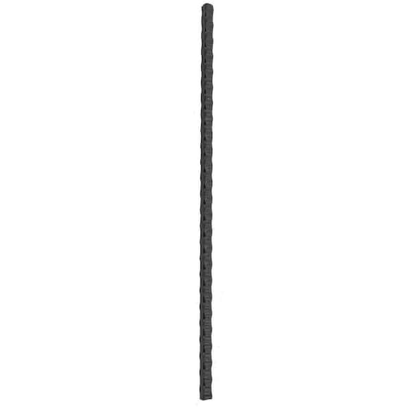 Arteferro 48 in. x 1 3/16 in. Hammered Classic Black Powder Coated Wrought Iron Standard Newel Post
