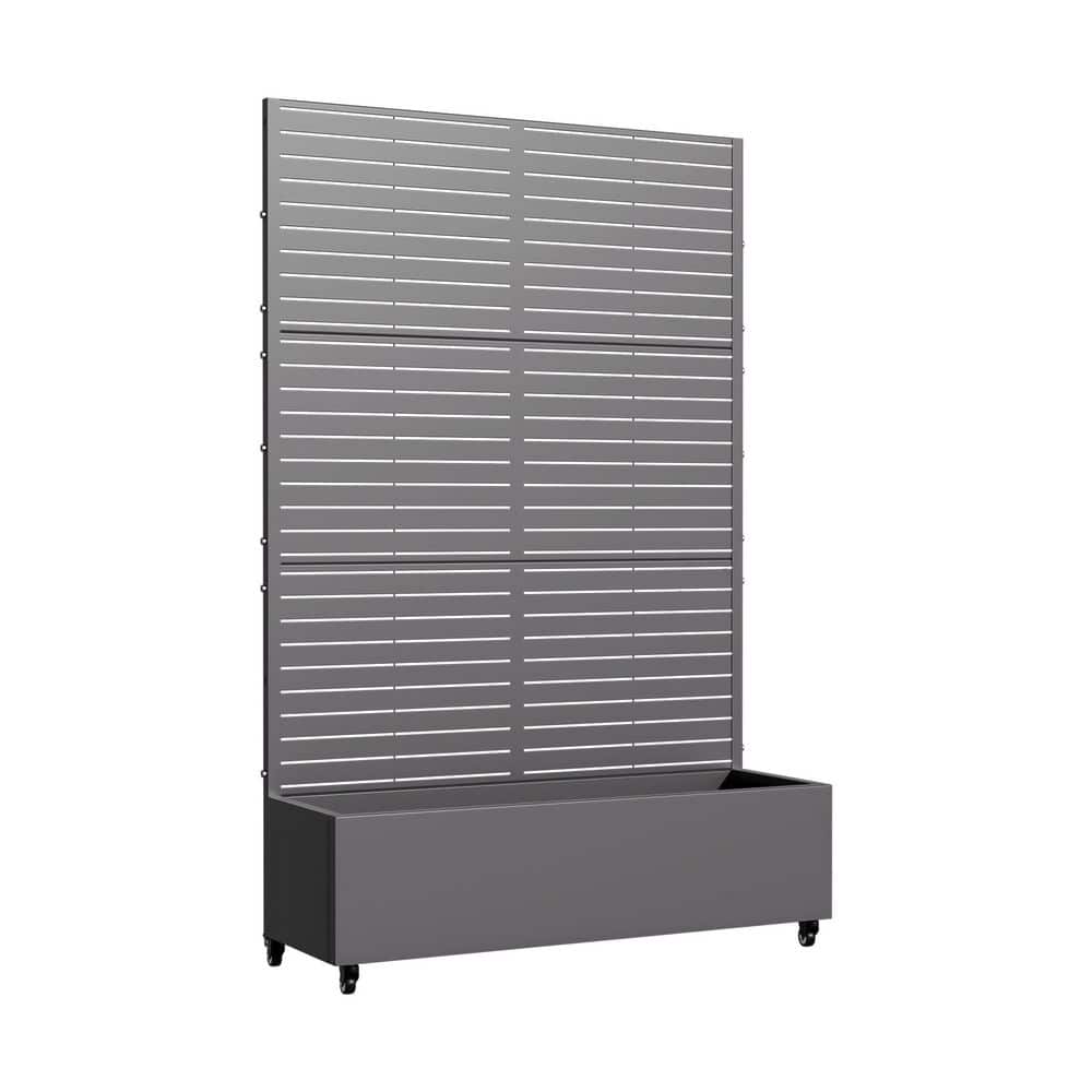 73 in. x16 in. x47 in. Gray Metal Iron Raised Beds Planter Box with Attached Trellis for Climbing Vegetation price history on PriceWatchPro