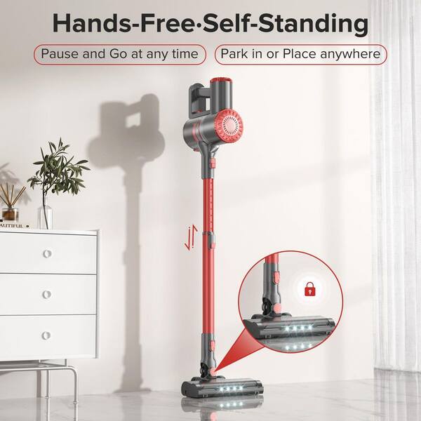 LAIFUCAM 40KPa Bagless Cordless HEPA Upright Stick Vacuum with 7