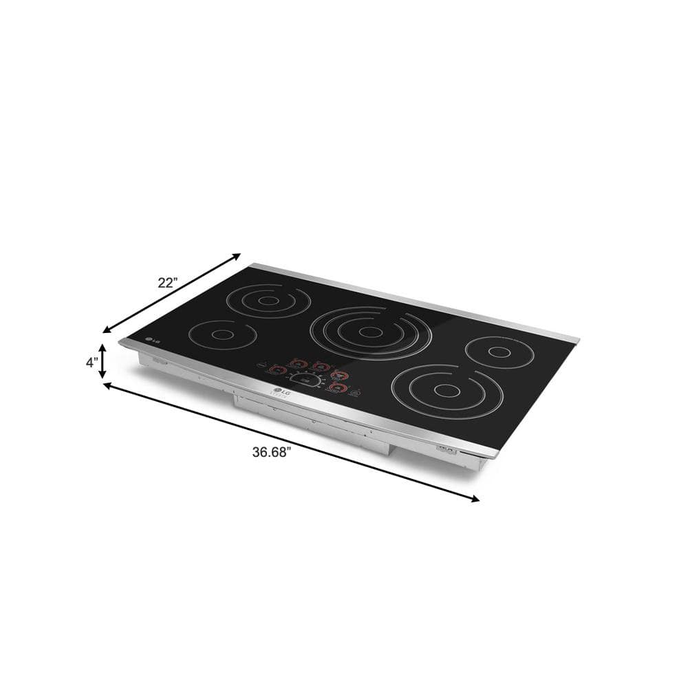 36" Black Ceramic Electric Cooktop with Touch Controls