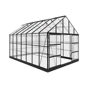 INMITOM 10 Ft. X 16 Ft. Black Frame Clear Garden Greenhouse, Solarium ...