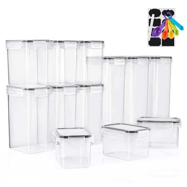 Sorbus Food Storage Containers, 12 Pieces, Clear, Air Tight, Multipack, Dry Food Dispensers Set with Scoops, Labels Marker
