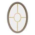 24 in. x 36 in. Oval Sandstone 4-9/16 in. Jamb 3-1/2 in. Interior Trim 5-Lite Grille Geometric Aluminum Clad Wood Window