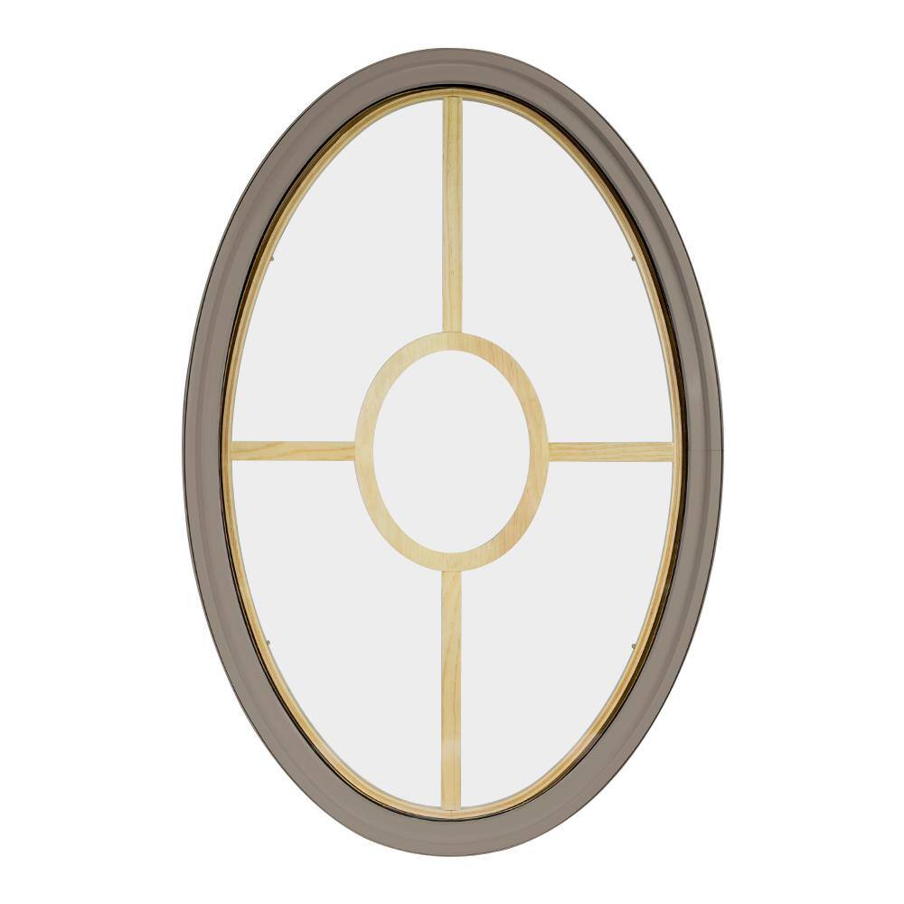 36 in. x 60 in. Oval Sandstone 4-9/16 in. Jamb 2-1/4 in. Interior Trim 5-Lite Grille Geometric Aluminum Clad Wood Window price history on PriceWatchPro