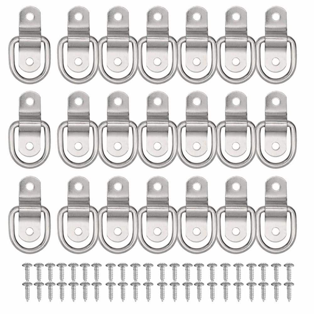 24-Pack Heavy Duty 1/4 Inch Metal D Ring Tie Down Anchors with Mounting Brackets for Trailer Truck Camper Cargo price history on PriceWatchPro