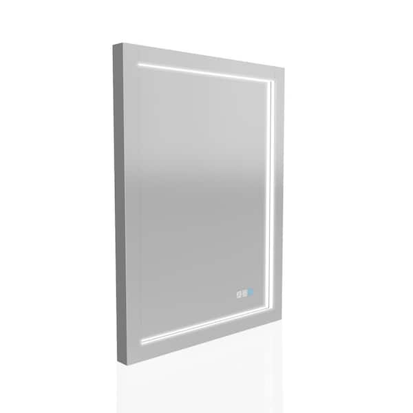 Maincraft 24 in. W. x 32 in. H Rectangular Frameless LED Light Wall Mounted Bathroom Vanity Mirror in Aluminum