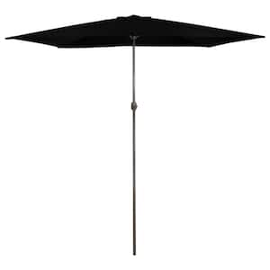 10 ft. x 6.5 ft. Outdoor Market Patio Umbrella with Hand Crank in Black