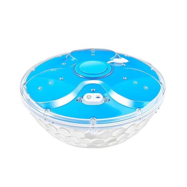 8 ft. Floating Pool Fountain with Remote, High Brightness LED Lights for Inground and Above Ground Pools, Blue