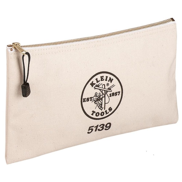 Zipper Bag, Canvas Tool Pouch 12.5 x 7 x 4.25-Inch