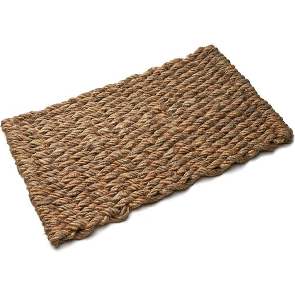 30 in. x 17 in. Beige Natural Jute Indoor/Outdoor Doormat Entry Rug
