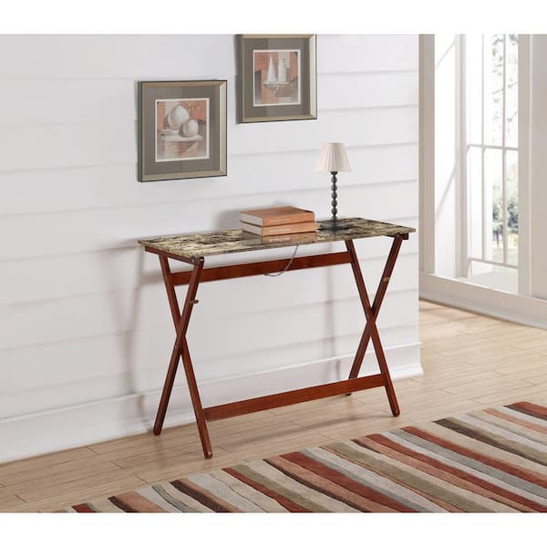 Linon Home Decor Walnut and Tile Buffet
