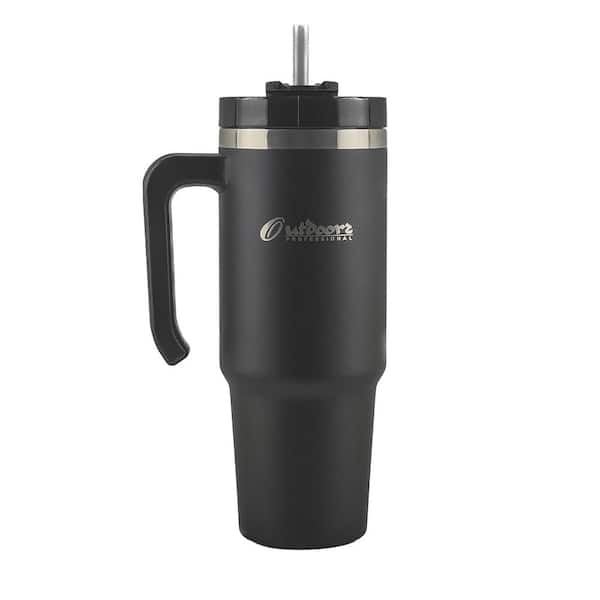 30 oz. Double-Walled Insulated Black Stainless-Steel Tumbler