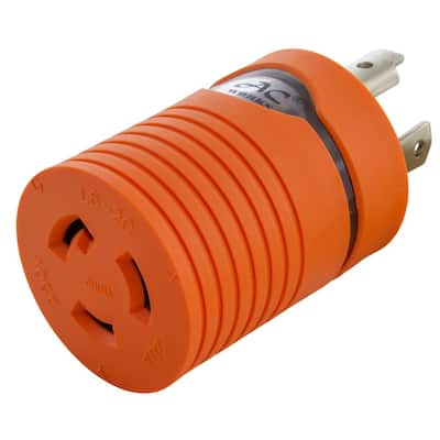 Plug Adapter L6-30P 30 Amp 250-Volt Male Plug to L6-20R 20 Amp Locking Female Connector