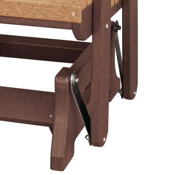 Cedar and Tudor Brown Recycled Poly Resin Outdoor Glider Chair