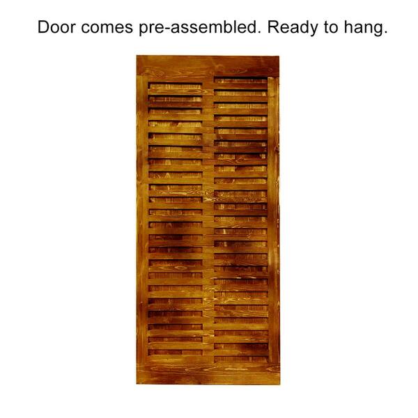 Calhome Japanese 36 In X 84 In Pre Assemble Walnut Stained Thermally Modified Wood Interior Sliding Barn Door Slab Door Asm 36jap03 Btm Calhome Japanese 36 In X 84 In Pre Assemble Walnut Stained Thermally Modified Wood Interior Sliding Barn Door Slab Door Asm 36jap03 Btm