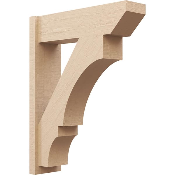 Ekena Millwork 8 in. x 36 in. x 28 in. Balboa Slat Rough Cedar Woodgrain Timberthane Polyurethane Outlooker, Primed Tan
