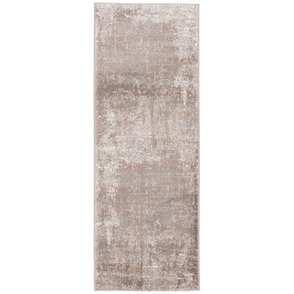 Kurdamir Sheyla Pumice/Shell 33 in. W x 1200 in. L Stair Runner Coverage Area 2.75 sq. ft.