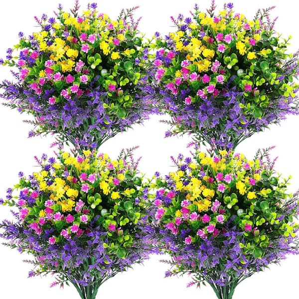 Afoxsos 3 in. Multi-Colored Inoor/Outdoor Artificial Mini Rose Flower with UV Resistan for Decorations (12 Pieces)