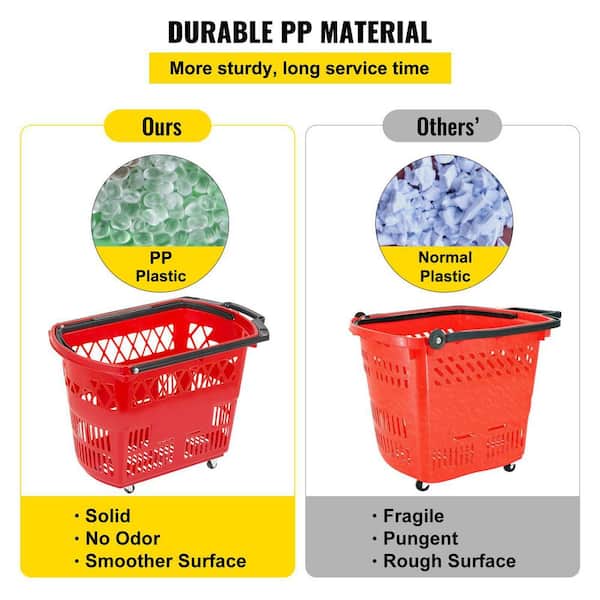 Store Shopping Baskets, Plastic Totes for Grocery, Convenience and