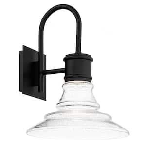Nantucket 20 in. LED Black Indoor and Outdoor Hardwired Wall Light Sconce 3000K