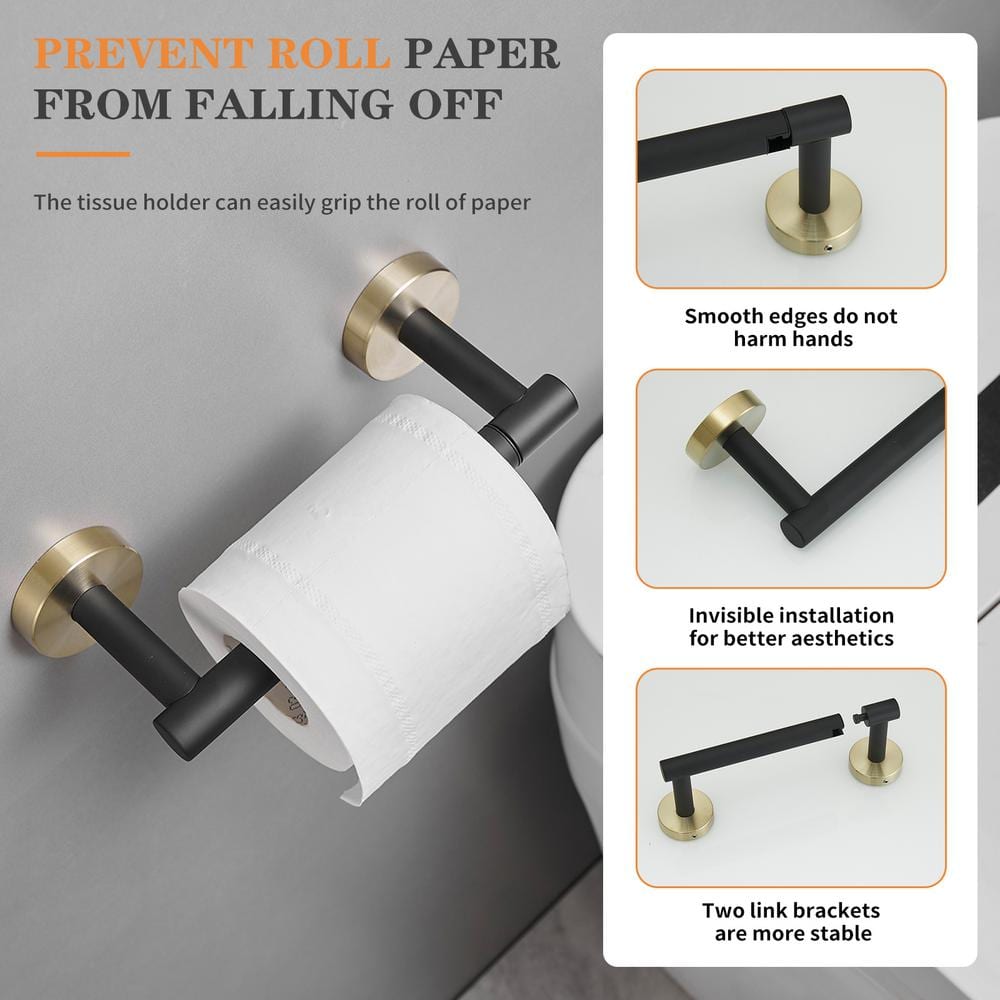 2-Piece Bath Hardware Set With Towel Ring Toilet Paper Holder Toilet Paper Roll Holder