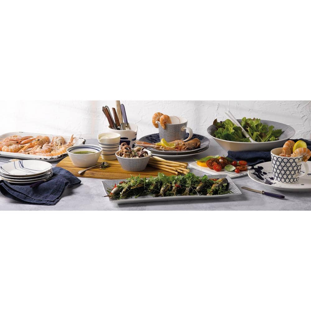 Royal Doulton Pacific Dark Blue Porcelain Round Salad Plates Set