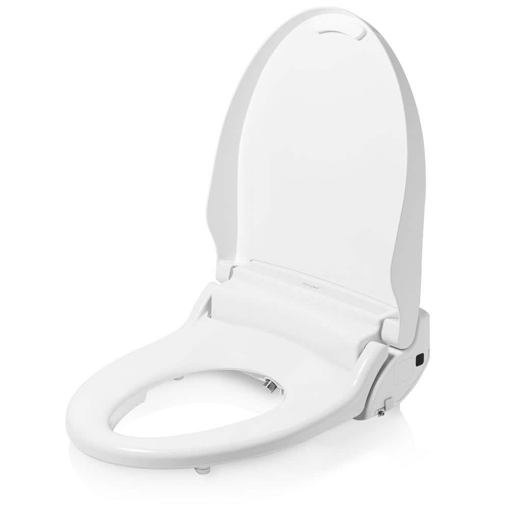 White Round Bidet Seat with Warm Air Dryer and Remote Control