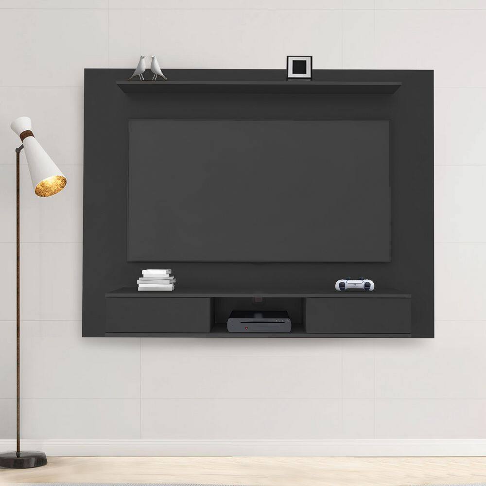 Black 70 in. Multi Storage Wall Media Center with Floating Shelves and Hidden Compartments for TVs up to 70 in. price history on PriceWatchPro