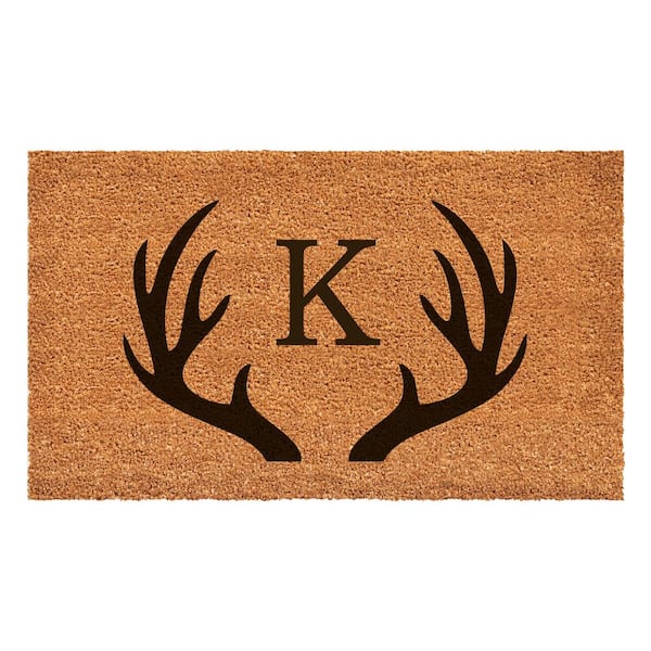 Calloway Mills Antler Monogram Doormat, 36" x 72" (Letter K)