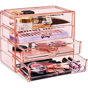 Makeup Organizer in Clear Pink