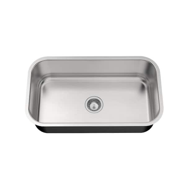 Glacier Bay Builder 32 In Undermount Single Bowl 18 Gauge Stainless Steel Kitchen Sink With 4077