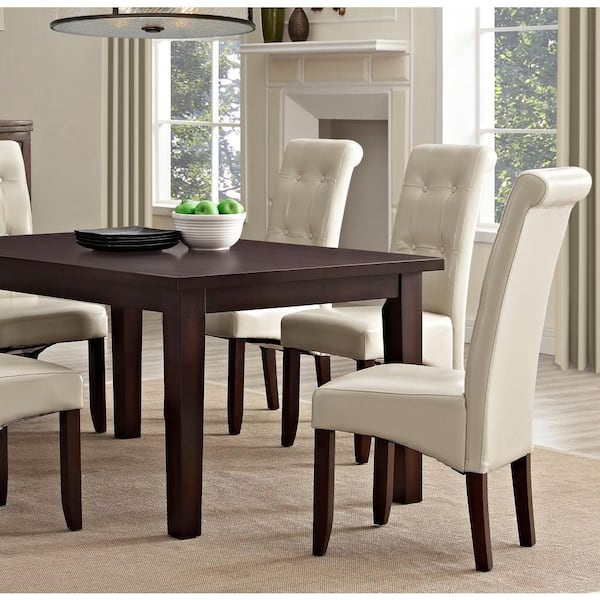 6 Modern Dining Chairs Dining Room Chair Table Faux Leather Furniture Cozy Beige 