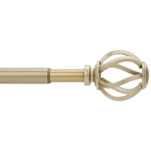28 in. - 48 in. Telescoping 5/8 in. Single Curtain Rod Kit in Champagne Gold with Cage Finials
