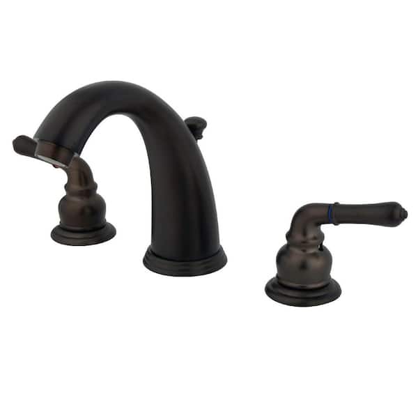 Kingston Brass Magellan 8 in. Widespread 2-Handle Bathroom Faucets with Plastic Pop-Up in Oil Rubbed Bronze
