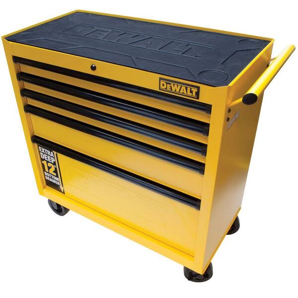 DEWALT - 36 in. 5-Drawer Roller Cabinet Tool Chest in Yellow