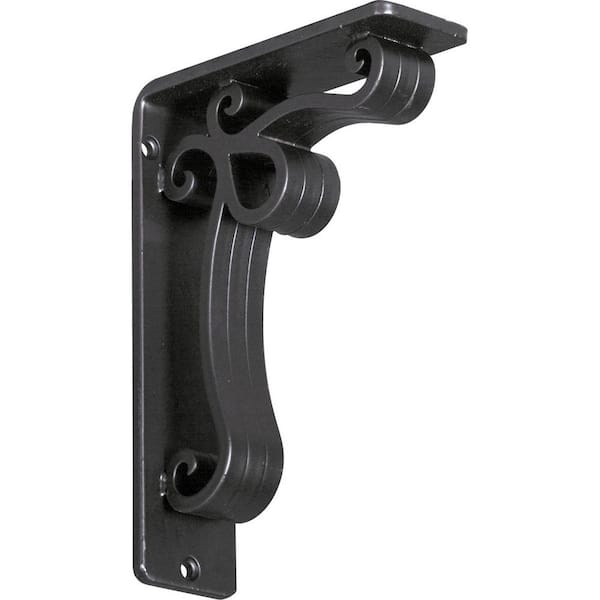 Ekena Millwork 2 in. x 8 in. x 5-1/2 in. Wrought Iron Triple Center Brace Orleans Bracket