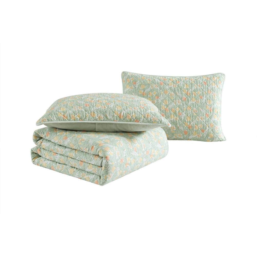 Full White Cotton Reversible Quilt Set