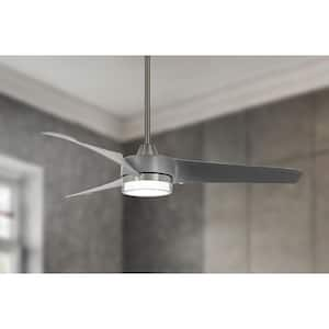 Veer 56 in. LED Indoor Brushed Nickel Ceiling Fan with Remote Control