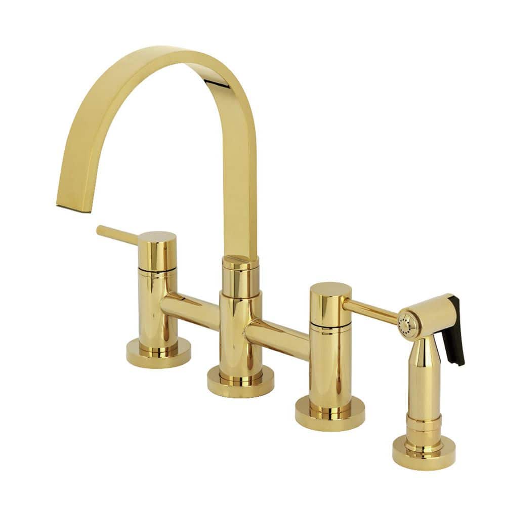 Concord 2-Handle Bridge Kitchen Faucet in Polished Brass price history on PriceWatchPro