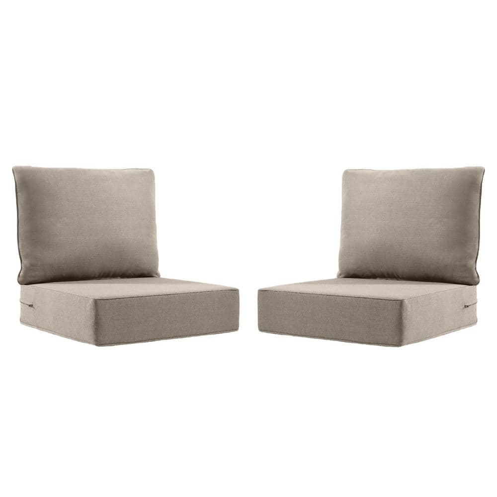 Carolina 24 in. x 24 in. x 6 in. Olefin 4-Piece Deep Seating Outdoor Lounge Chair Sofa Cushion in Gray price history on PriceWatchPro