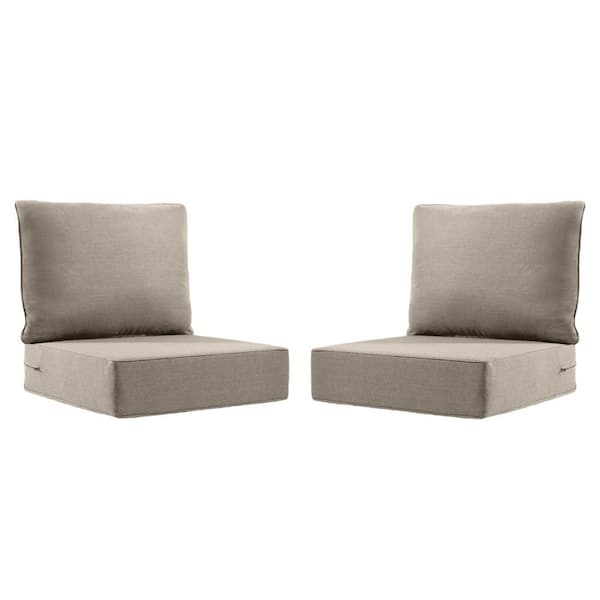 Gymojoy Carolina 24 in. x 24 in. x 6 in. Olefin 4-Piece Deep Seating Outdoor Lounge Chair Sofa Cushion in Gray