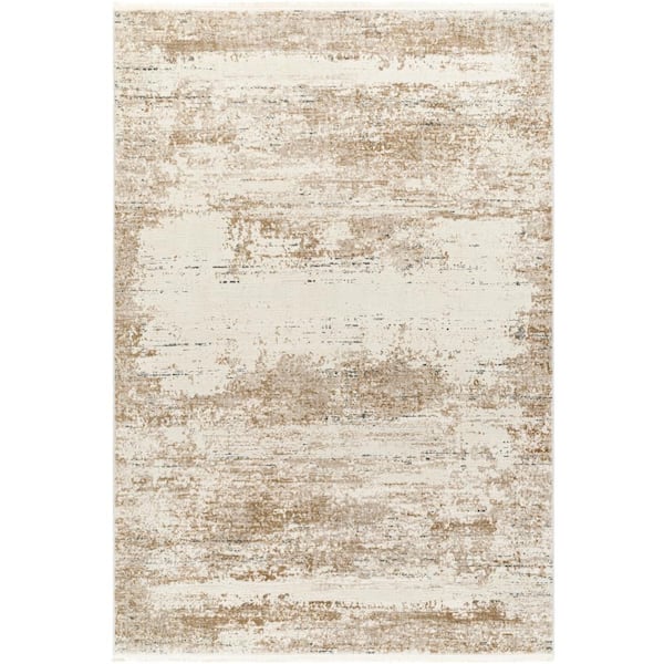 Livabliss Perugia Cream/Camel 7 ft. x 9 ft. Abstract Indoor Area Rug